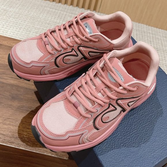 Dior Shoes Dior B3 Womens Reflective Laceup Casual Sneakers Pink Poshmark